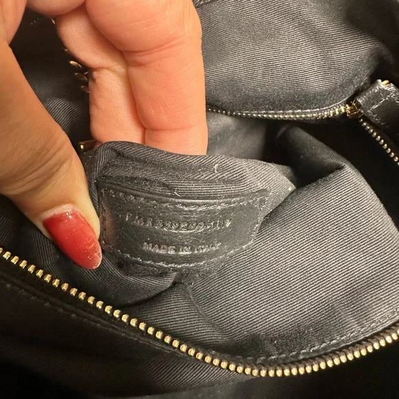 SOLD ❌❌❌ Yves Saint Laurent Black Chevron Shoulder Bag with Gold Chain - Picture 15 of 15